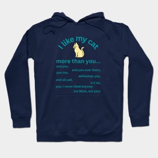 I like my cat more than you - cat lovers Hoodie